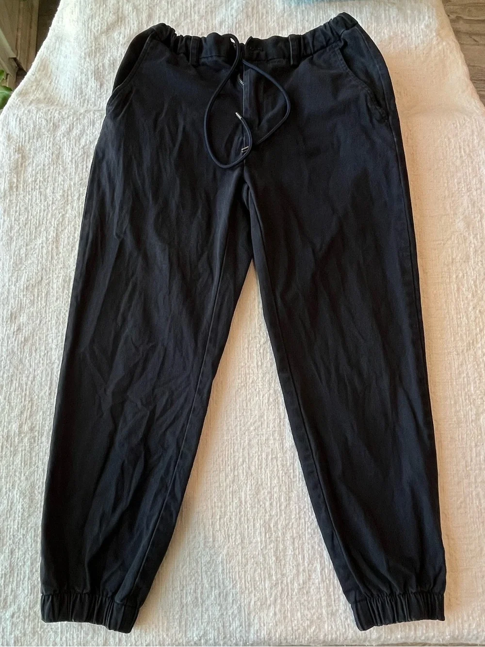 Brooks Brothers Navy Blue Twill Jogger Pants Mens W30 L30 Cotton Stretch Casual